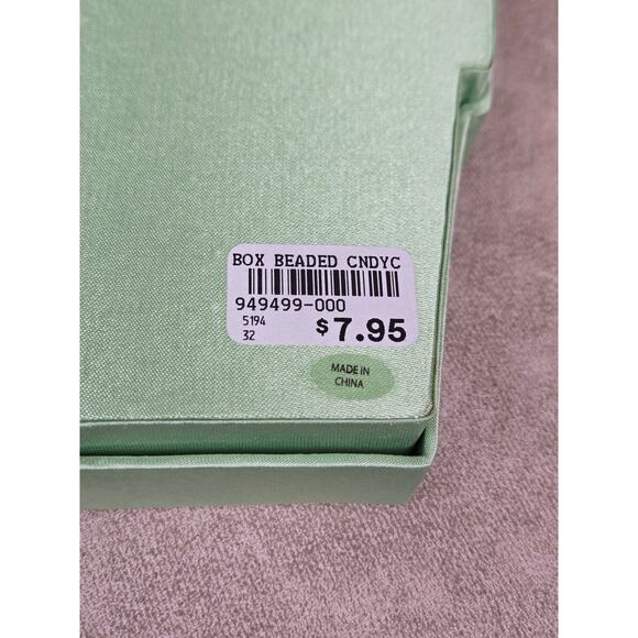 4 Longaberger Peppermint Stripe Basket Beaded Boxes ~ Candy Cane Gift Boxes - Picture 3 of 3